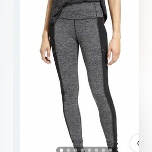 Athleta Herringbone Luxe Metro Drifter Faux Leather Leggings Medium EUC